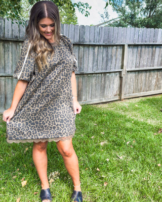 On the Wild Side Mini Dress, Cocoa