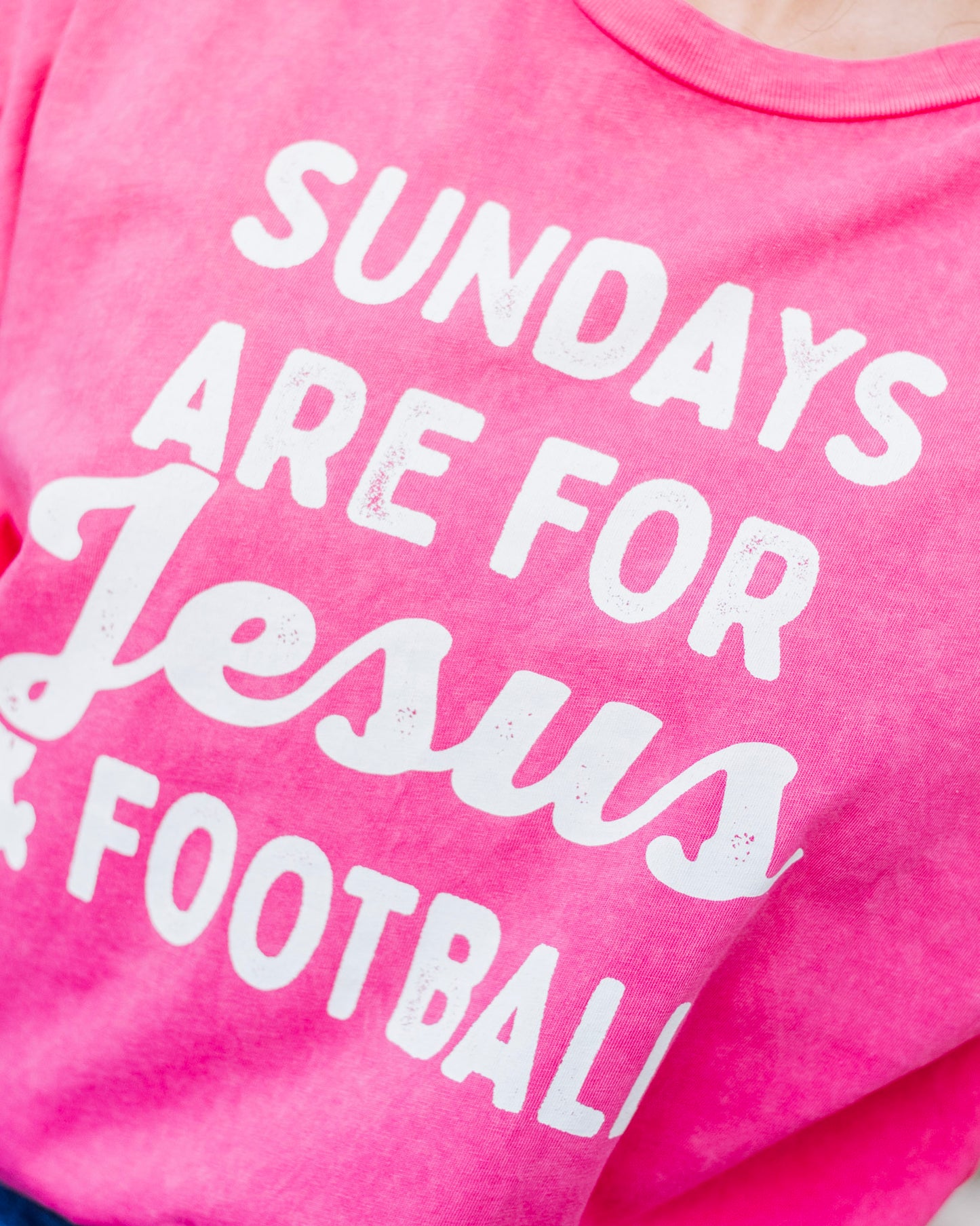 Jesus & Football Graphic Tee, Pink
