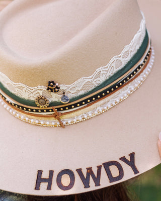 Enchanted Moment Wide Brim Hat, Cream