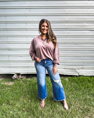 Bonfire Side Oversized Tee, Brown