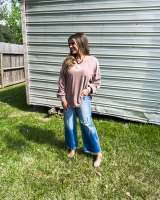 Bonfire Side Oversized Tee, Brown