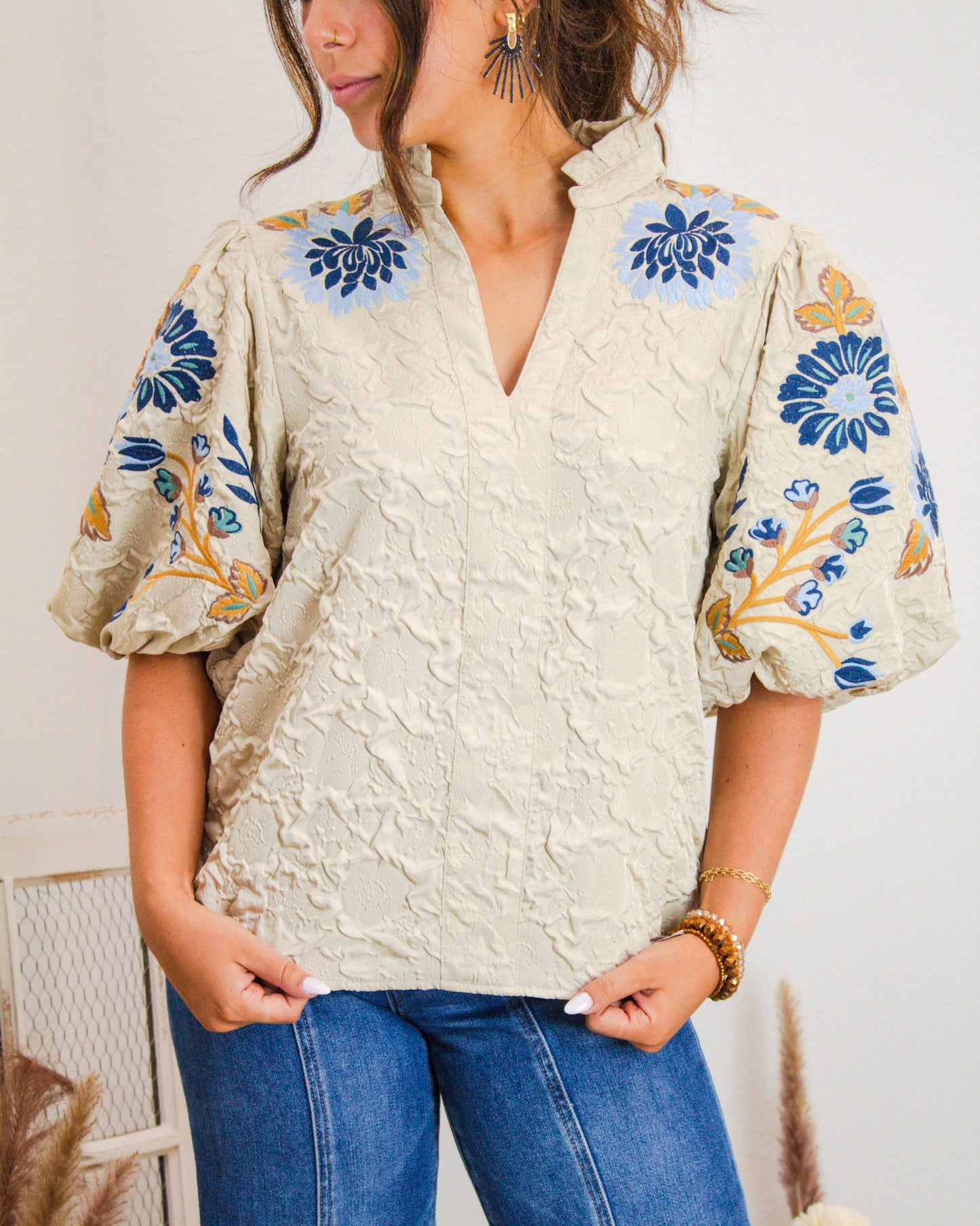 Blossom Belle Top, Cream