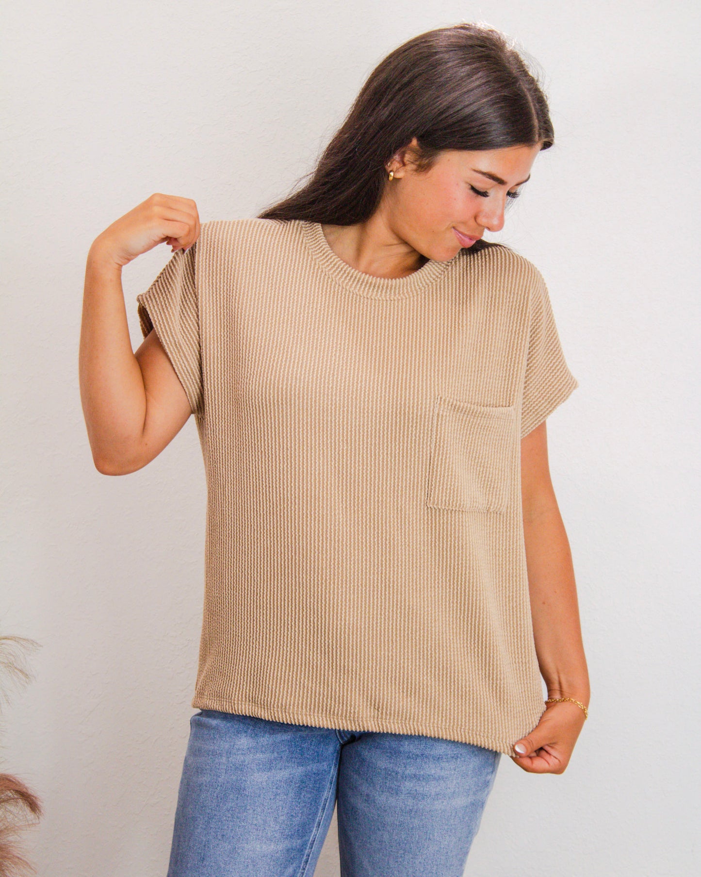 Cozy Core Pocket Tee, Khaki