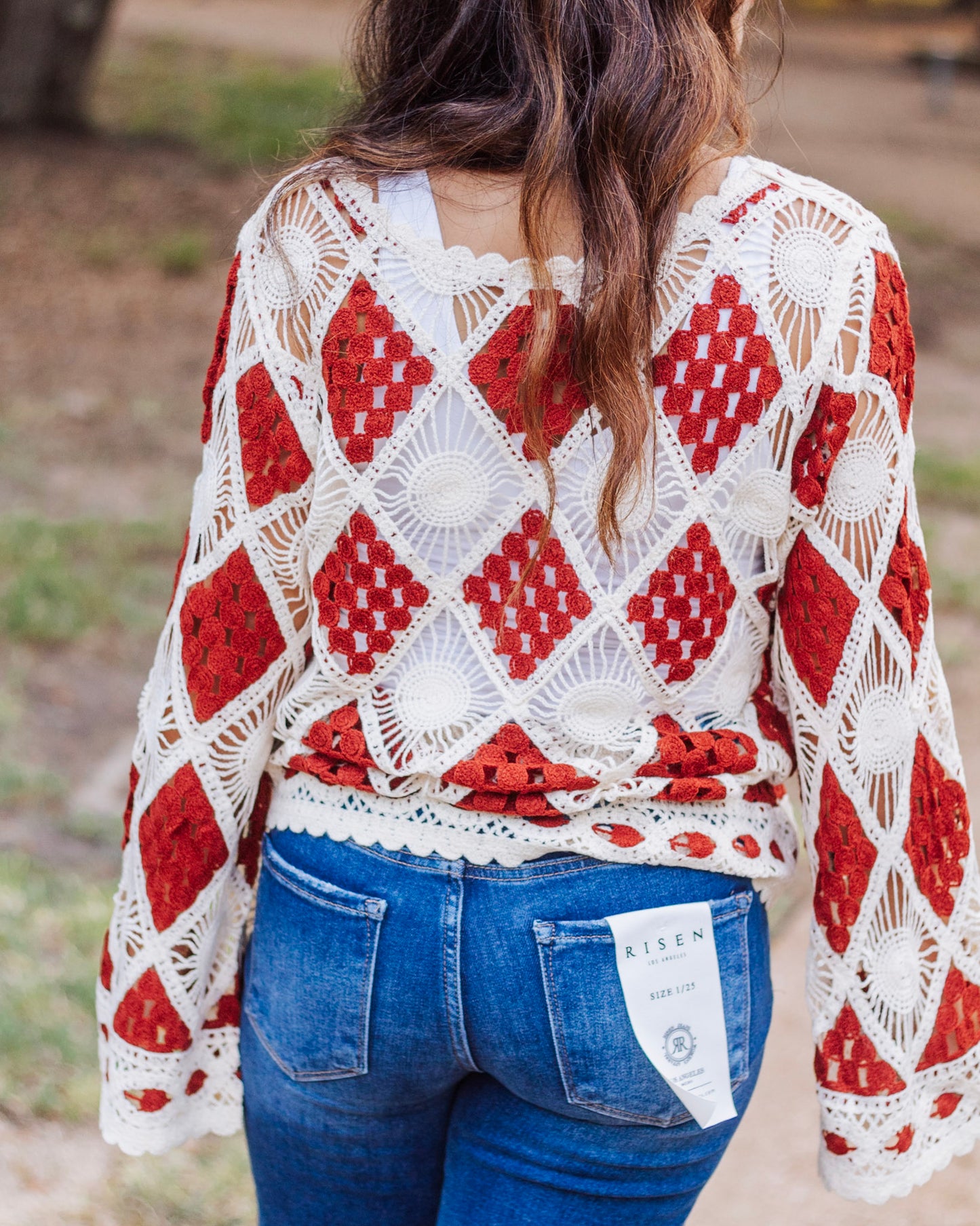 Crimson Threads Open Knit Top, Multi