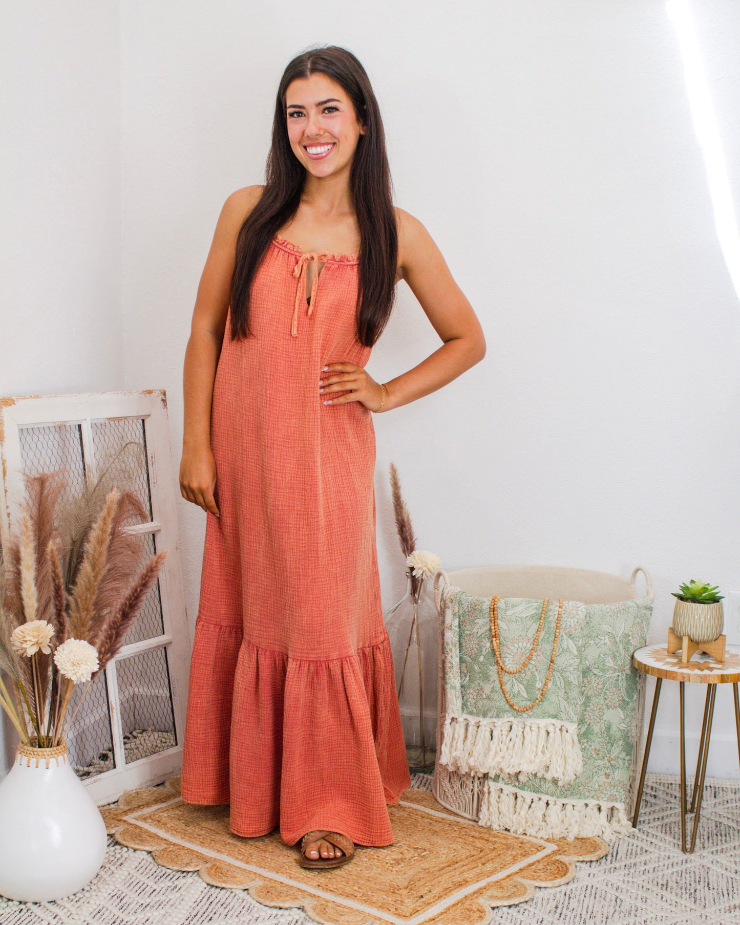 Desert Breeze Maxi Dress, Rust