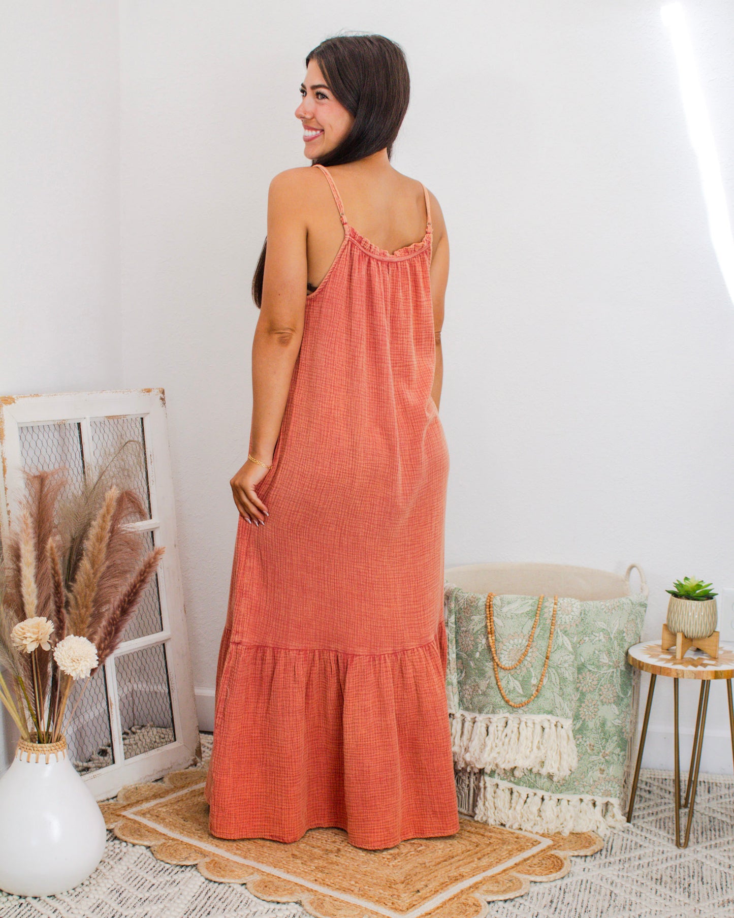 Desert Breeze Maxi Dress, Rust