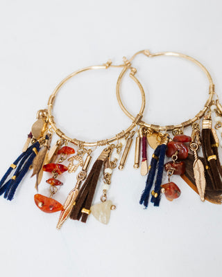 Desert Dancer Hoop Earrings, Gold