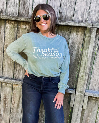 Forever Thankful Graphic Top, Green