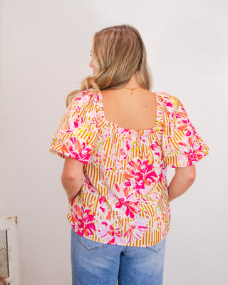 Golden Garden Top, Pink