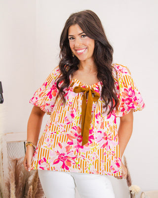 Golden Garden Top, Pink