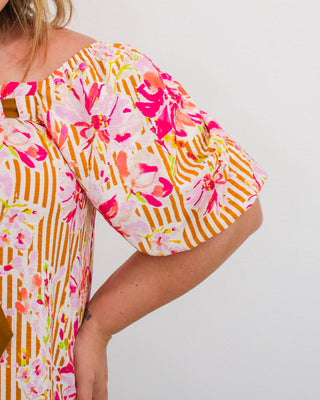 Golden Garden Top, Pink