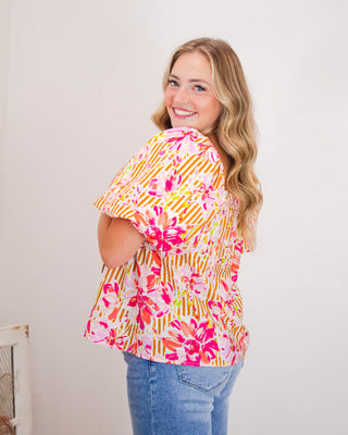 Golden Garden Top, Pink