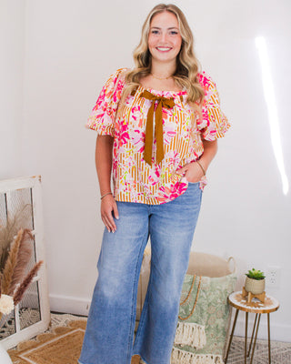 Golden Garden Top, Pink