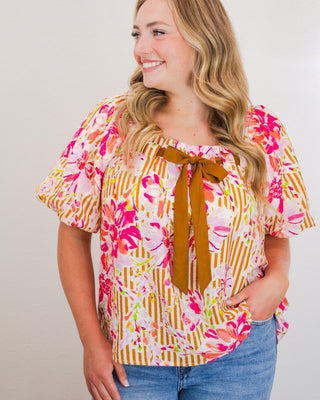 Golden Garden Top, Pink