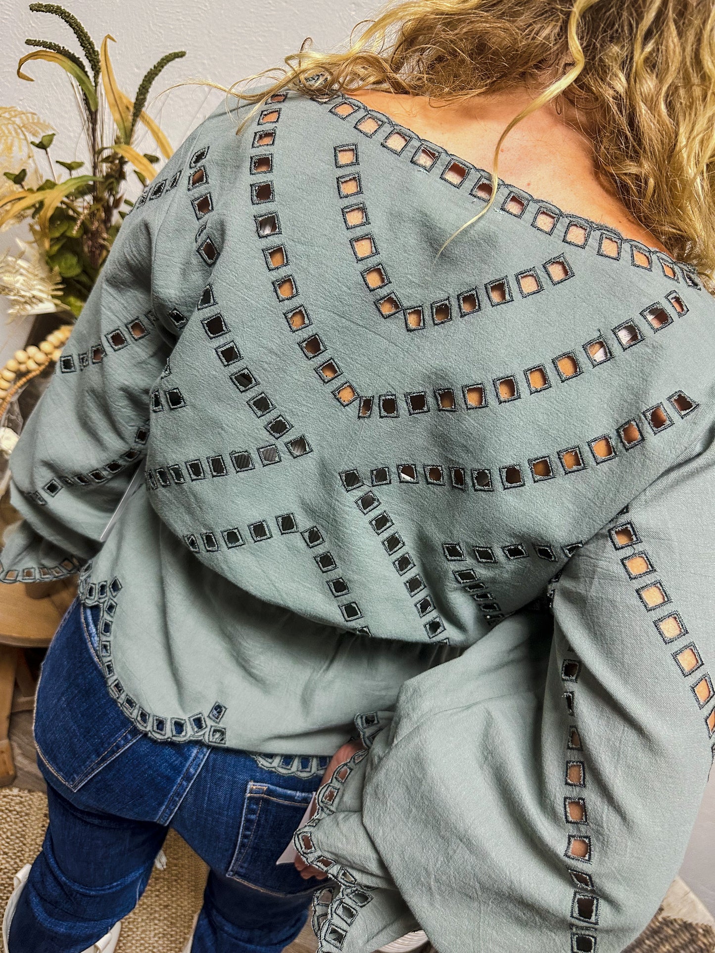 Sweet Scalloped Top, Sage