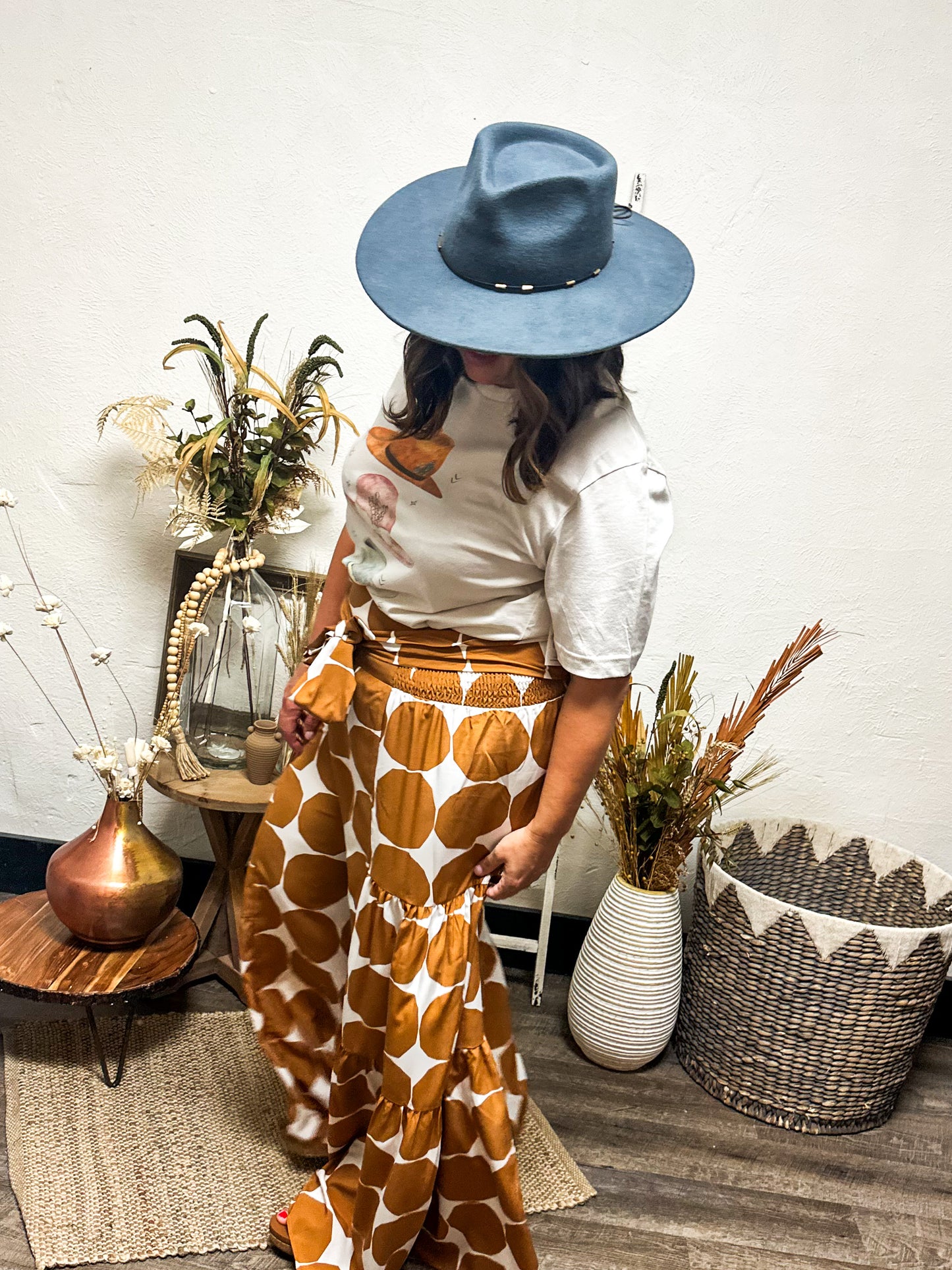 Retro Vibes Wide Leg Pants, Orange