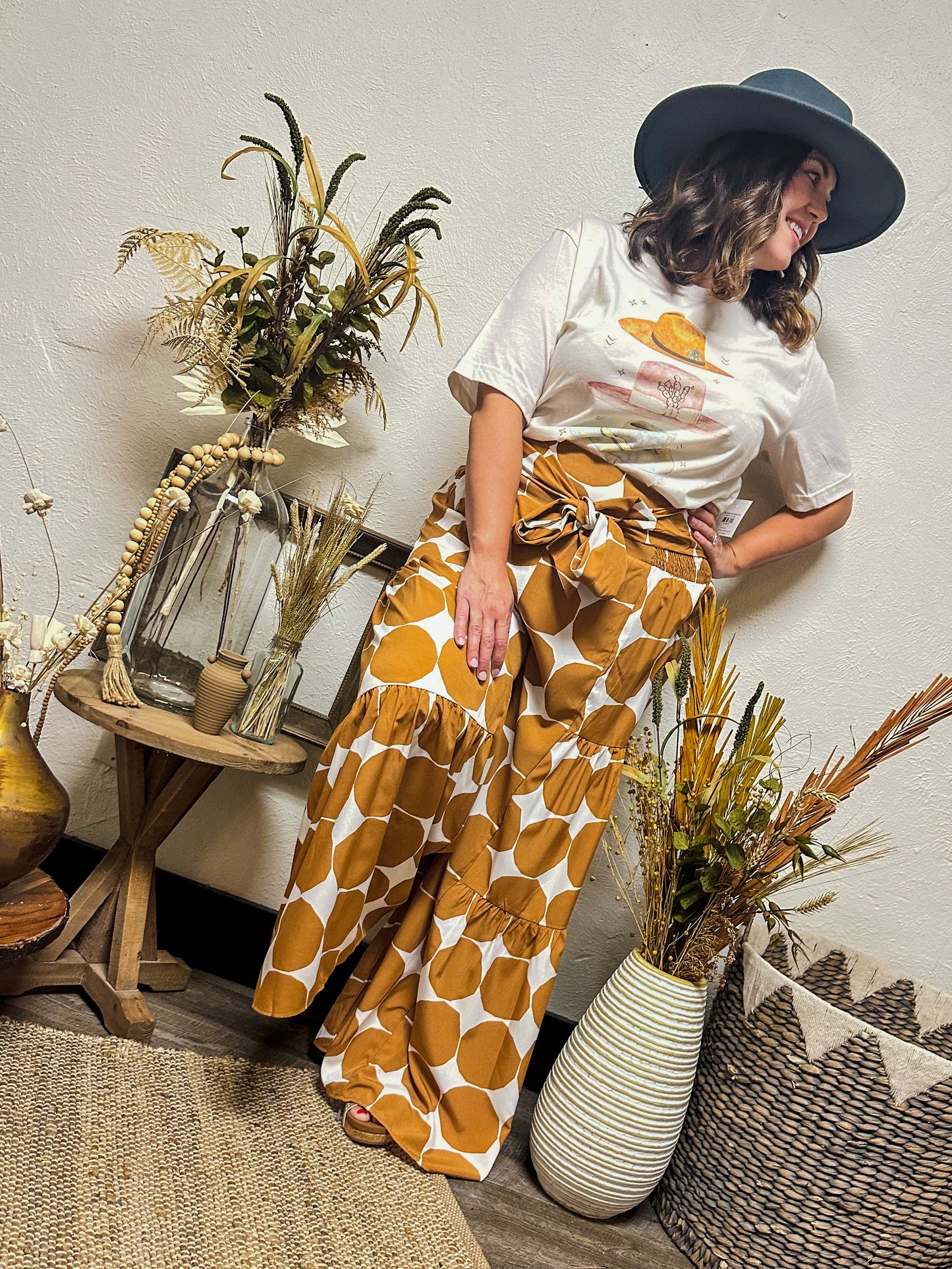Retro Vibes Wide Leg Pants, Orange