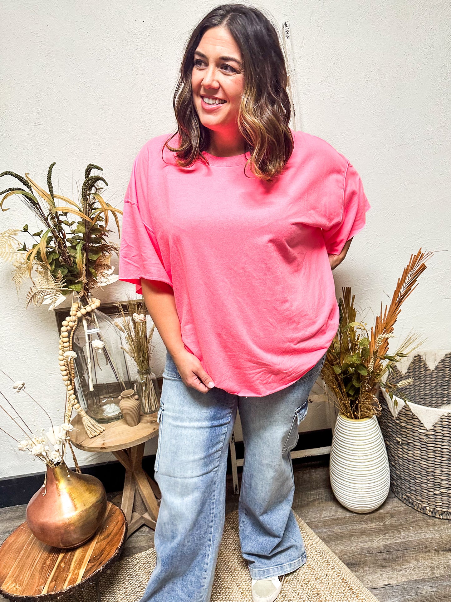 All Basic Top, Coral Pink