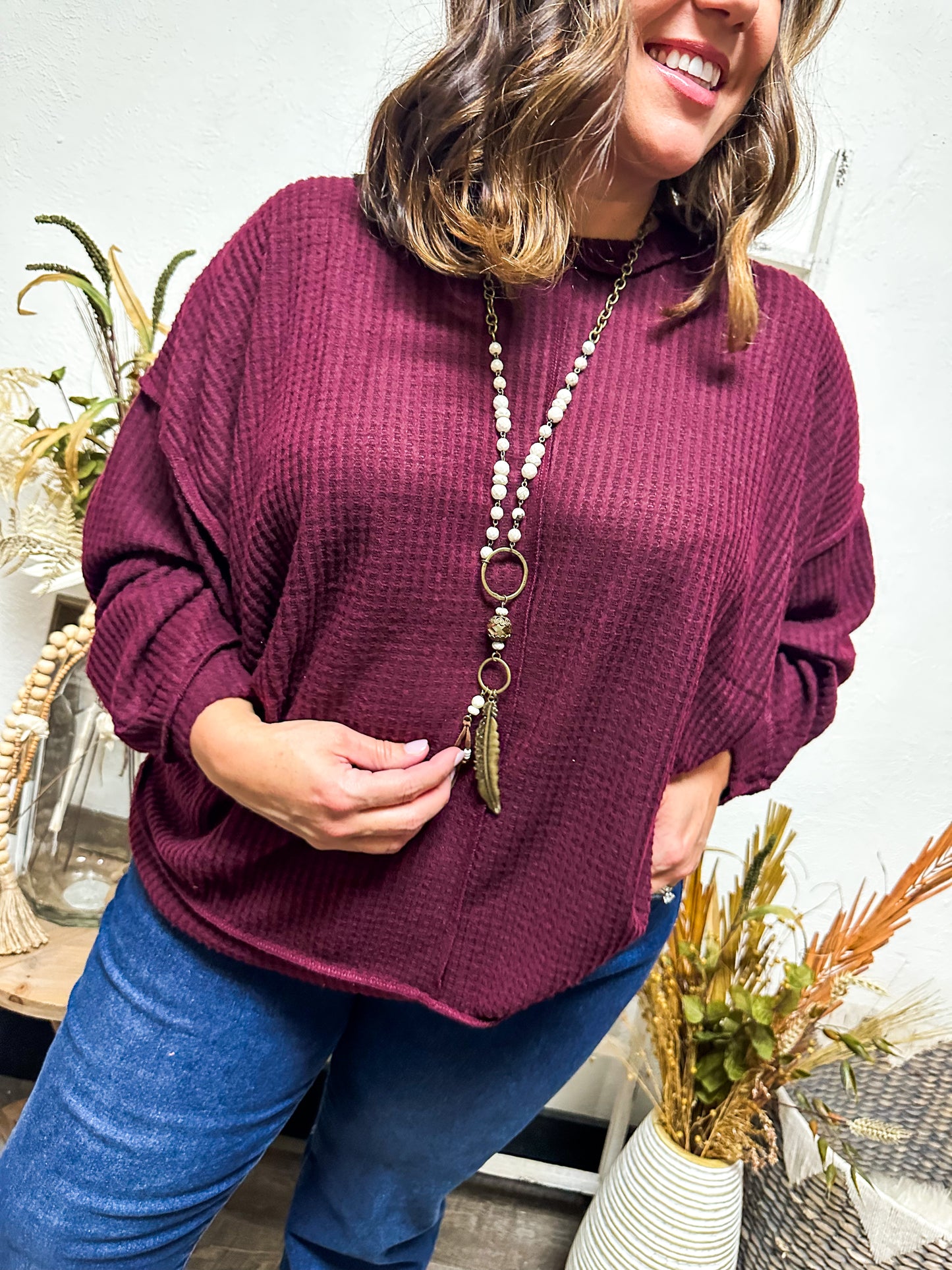 Off the Hoop Necklace, Cream
