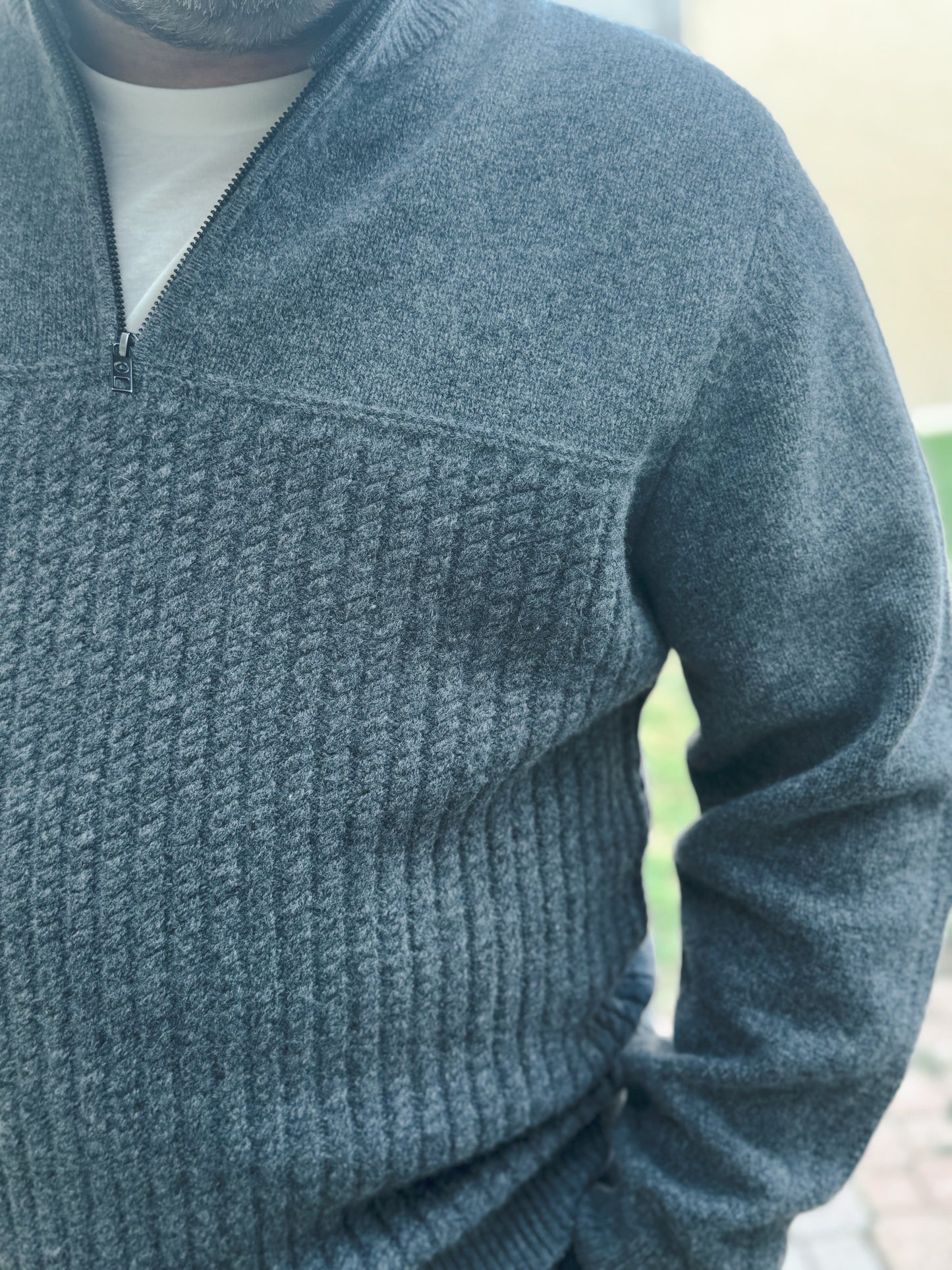 The Woodland Quarter Zip Sweater, Grey