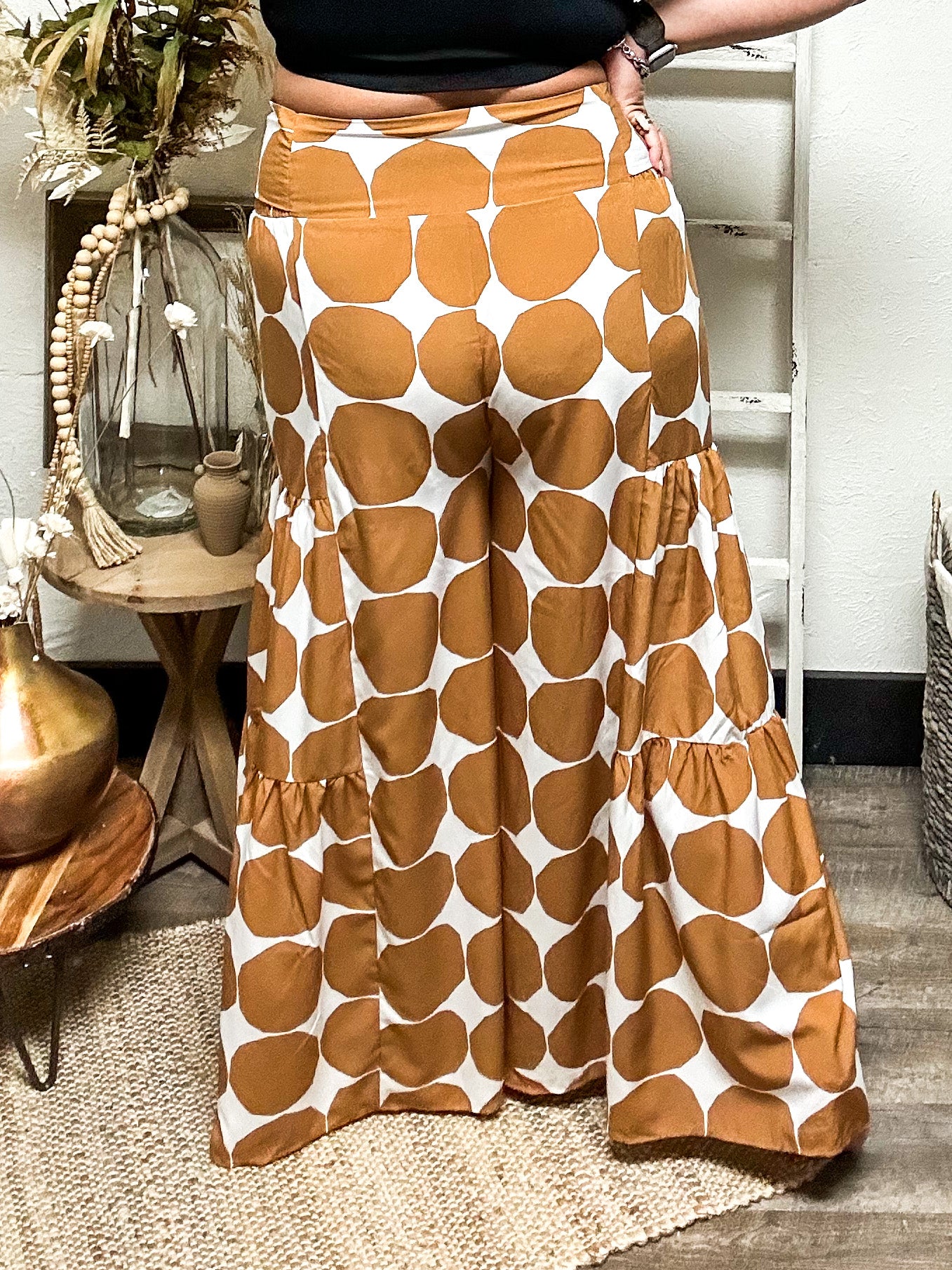 Retro Vibes Wide Leg Pants, Orange