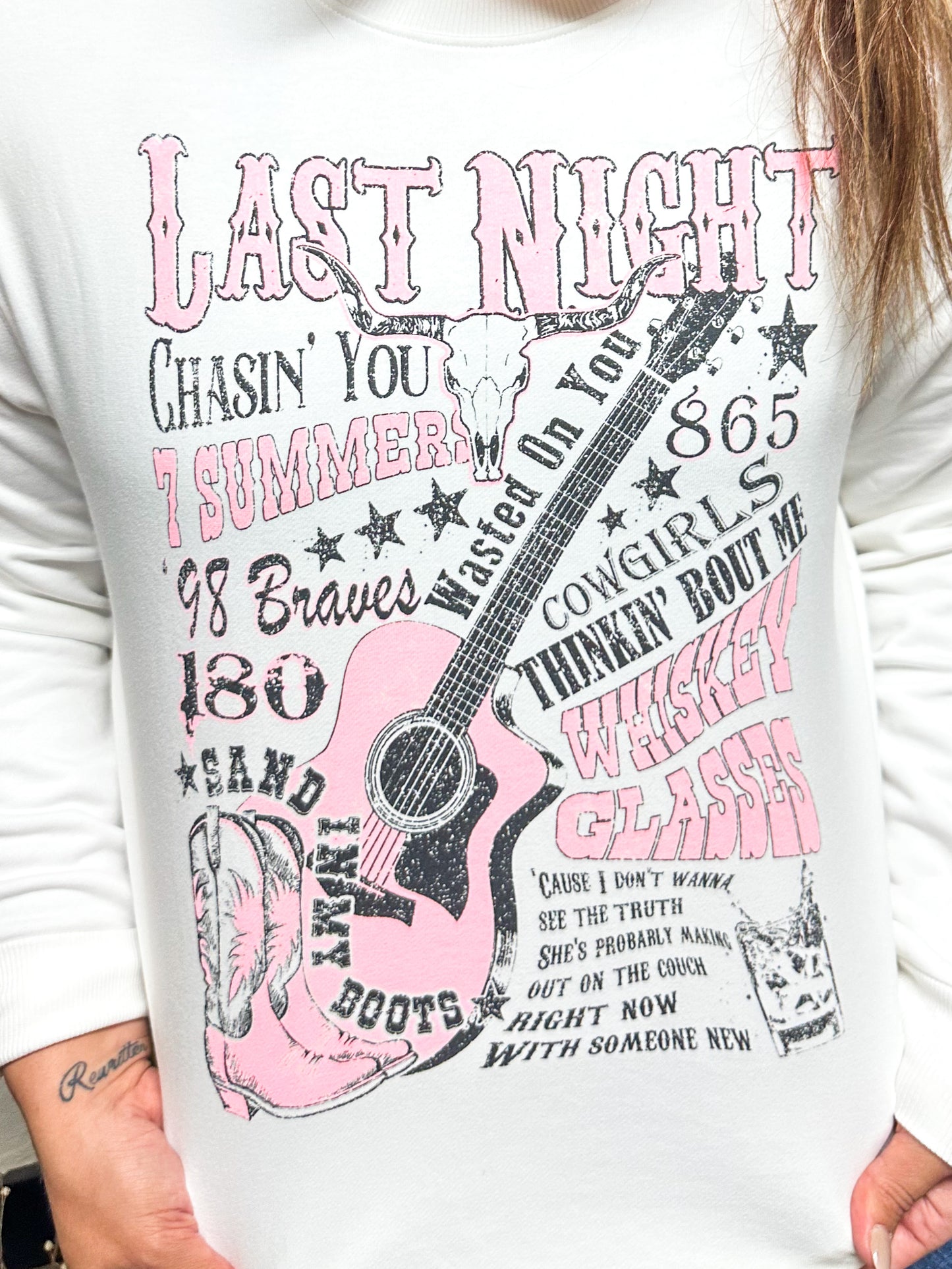 Talk About Last Night Sweatshirt, White
