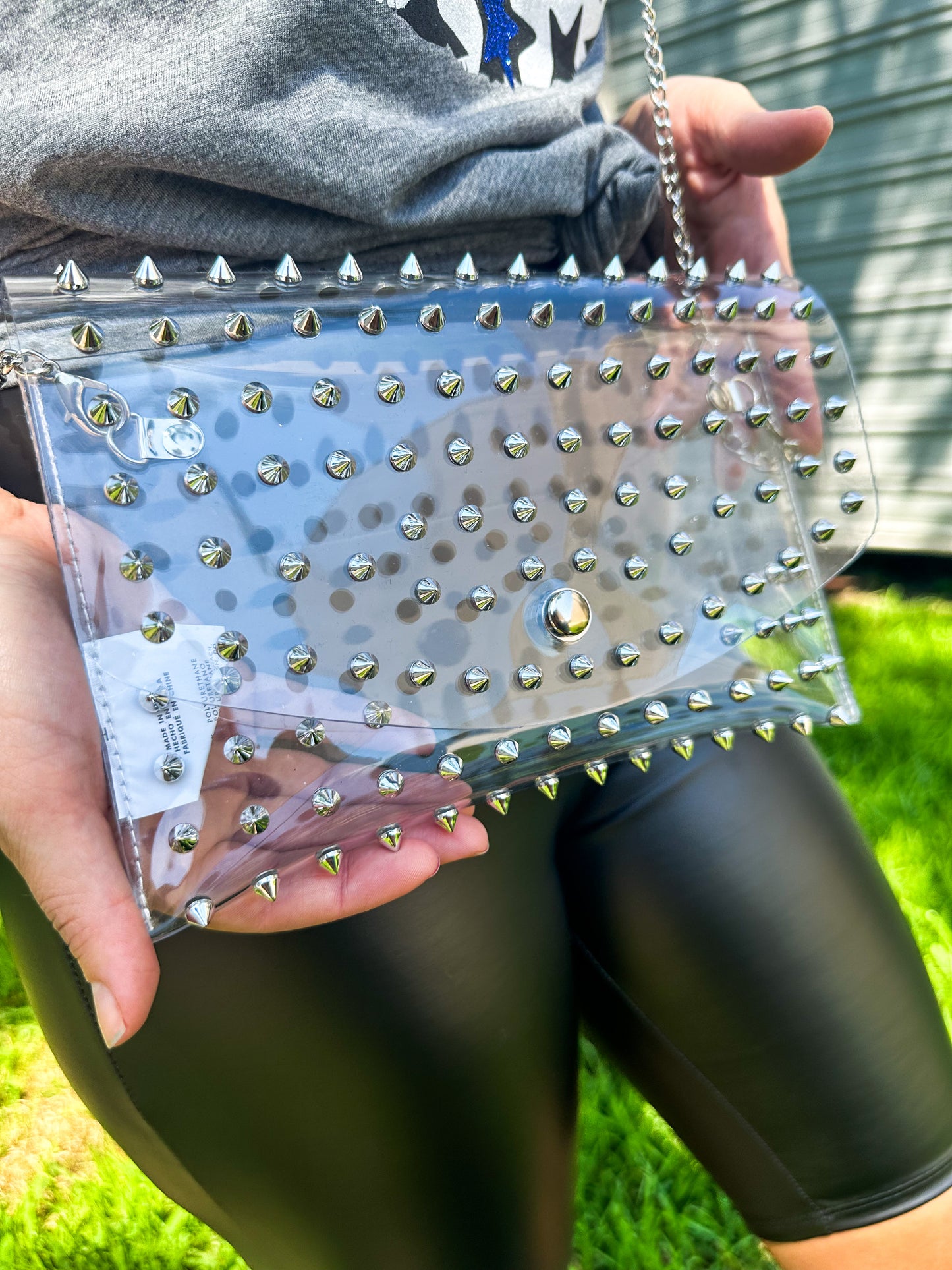 Studded Stadium Bag, Clear