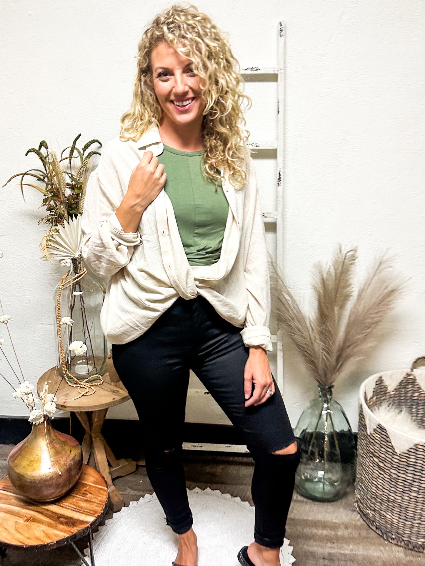 Carefree Days Top, Beige