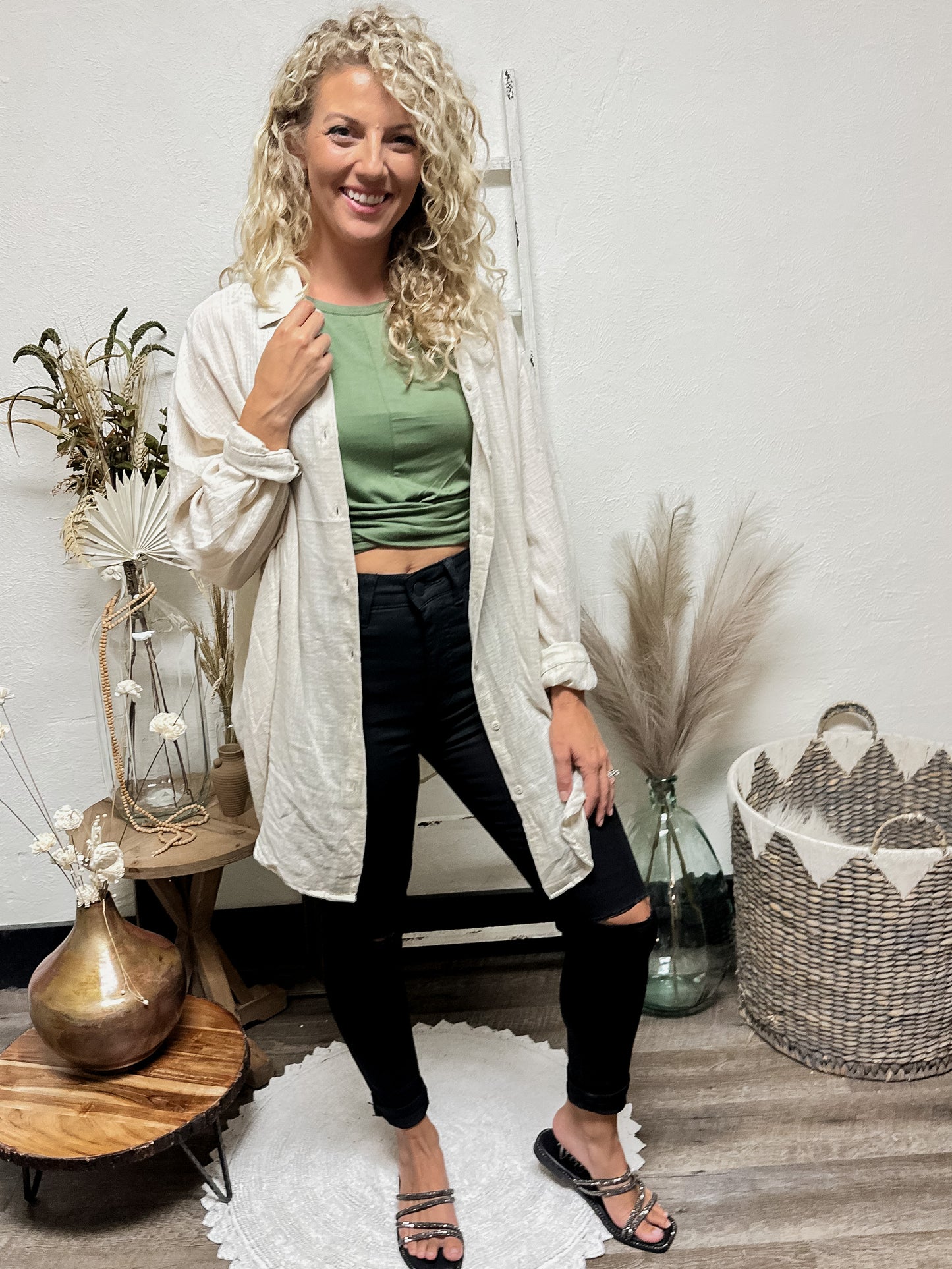 Carefree Days Top, Beige
