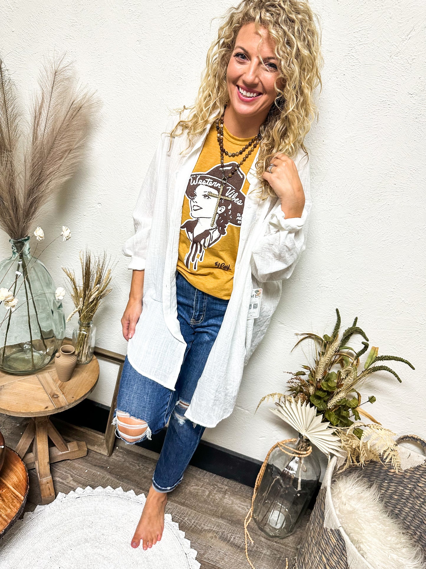 Carefree Days Top, White