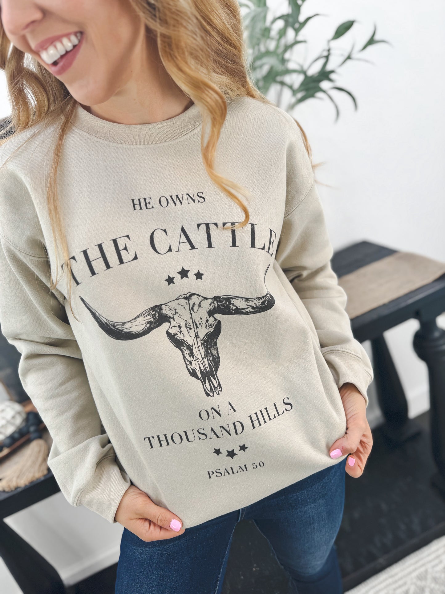 A Thousand Hills Graphic Sweatshirt, Tan