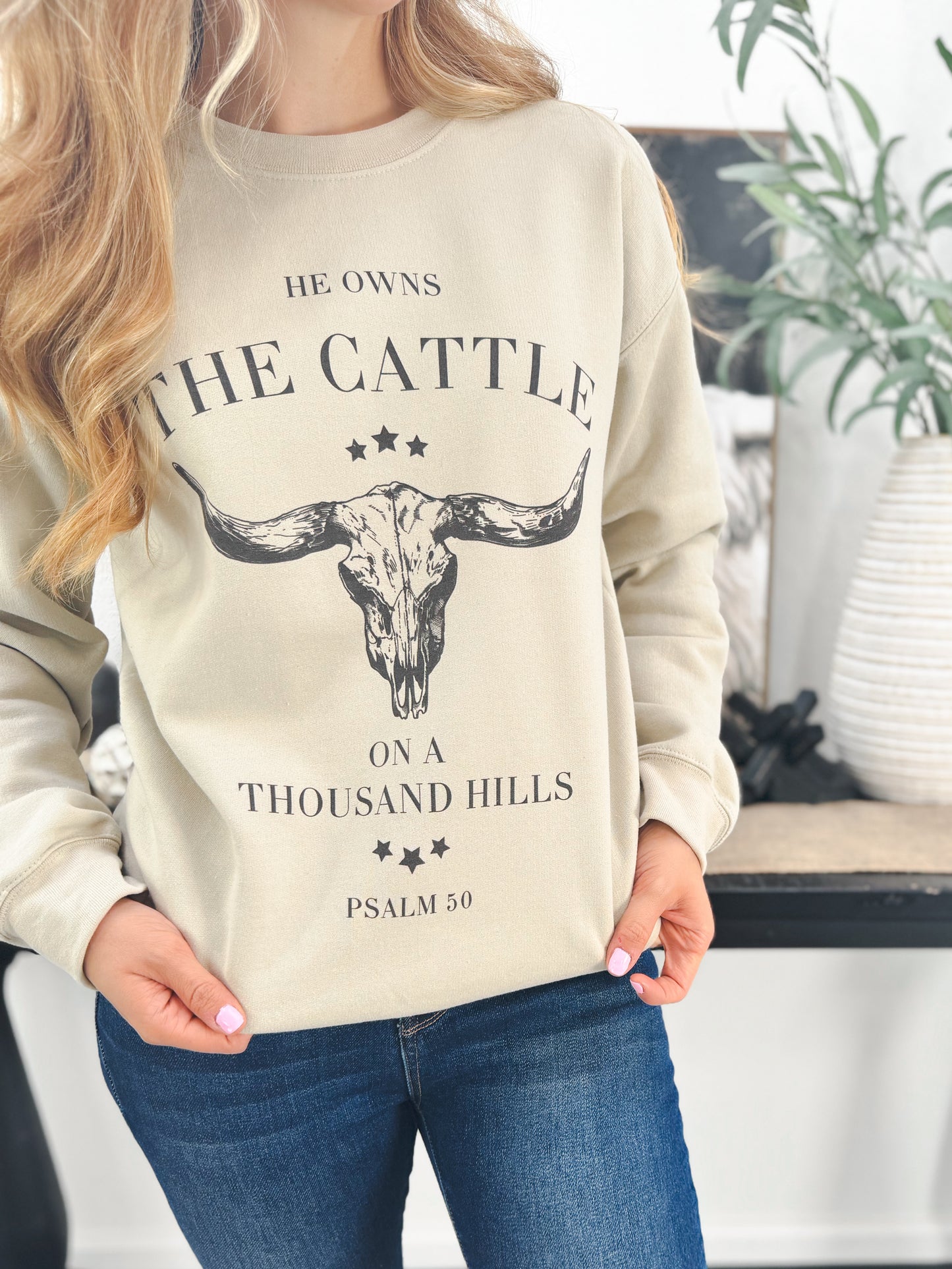 A Thousand Hills Graphic Sweatshirt, Tan