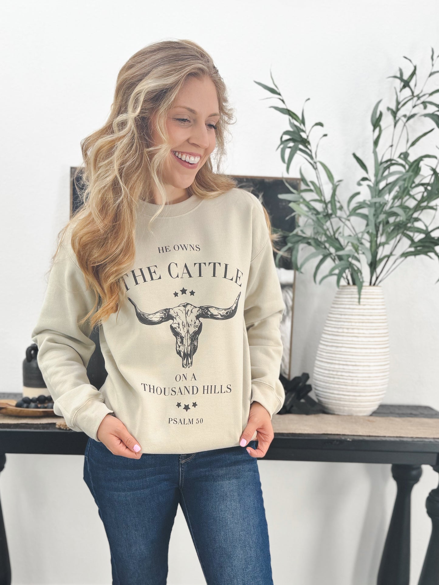 A Thousand Hills Graphic Sweatshirt, Tan