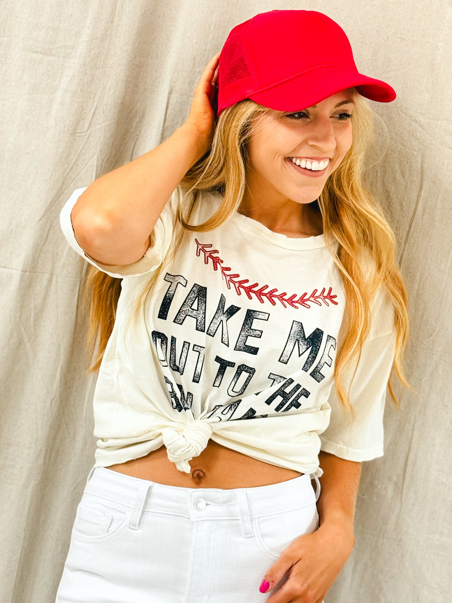 Ball Game Babe Graphic Tee, Ivory
