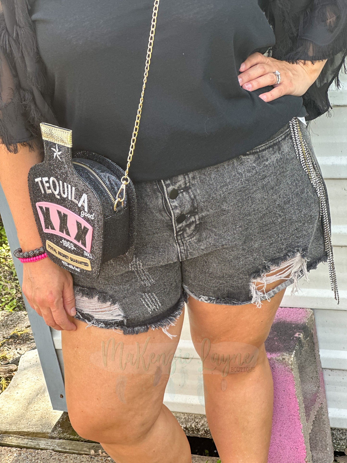 Dark Disguise Rhinestone Shorts