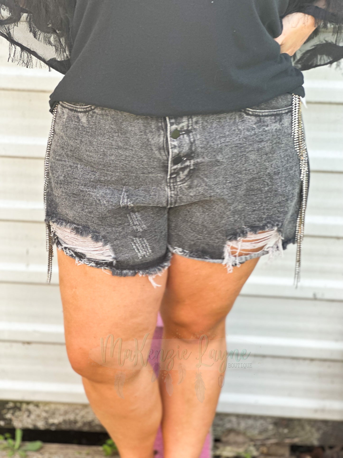 Dark Disguise Rhinestone Shorts