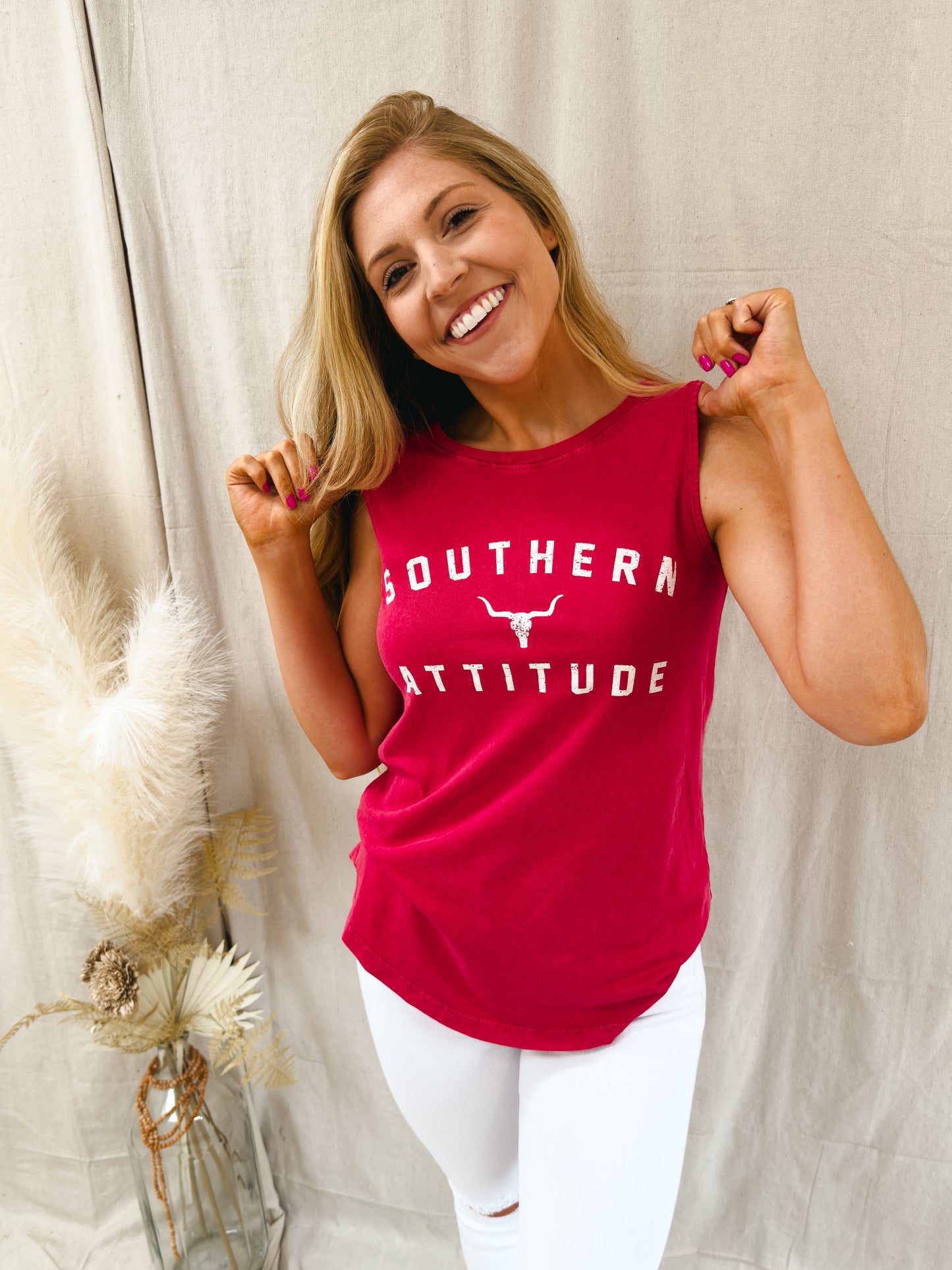 That Attitude Graphic Tank, Red