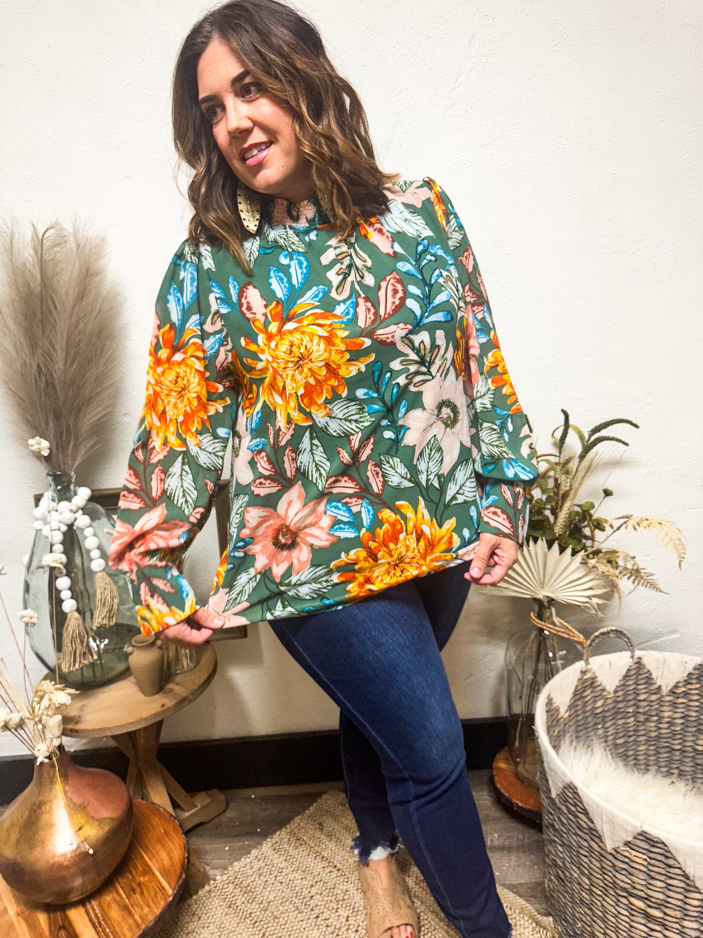 Delighted in Love Top, Green