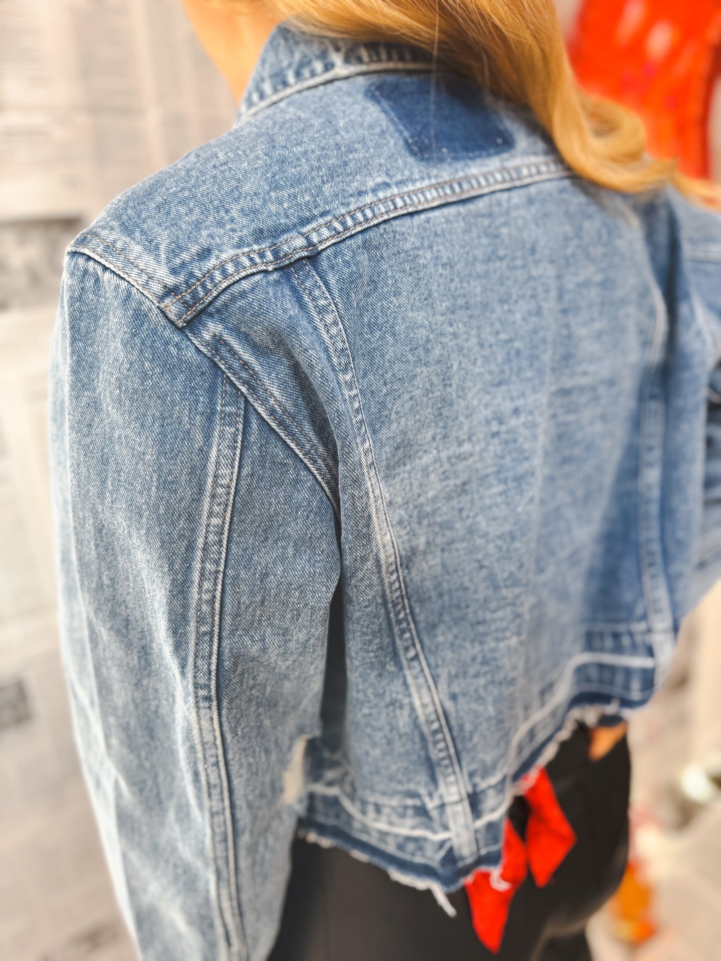 The Roy Cropped Denim Jacket, Dark