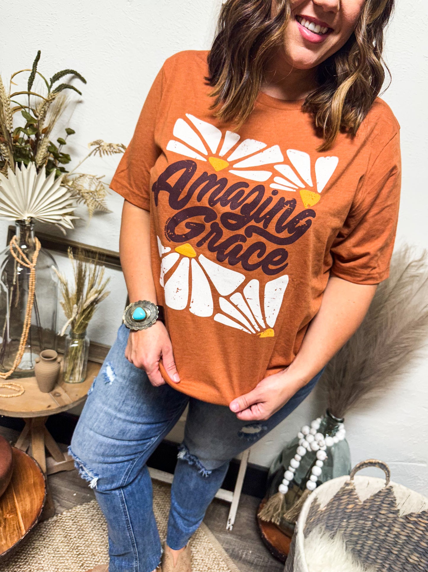 Amazing Grace Graphic Tee, Orange