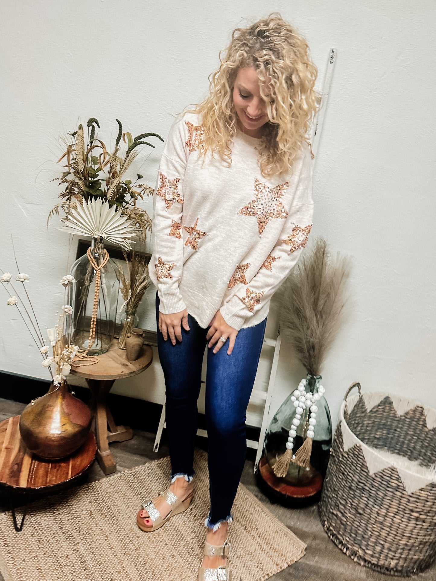 Touch of Sparkle Sweater, Rose Gold