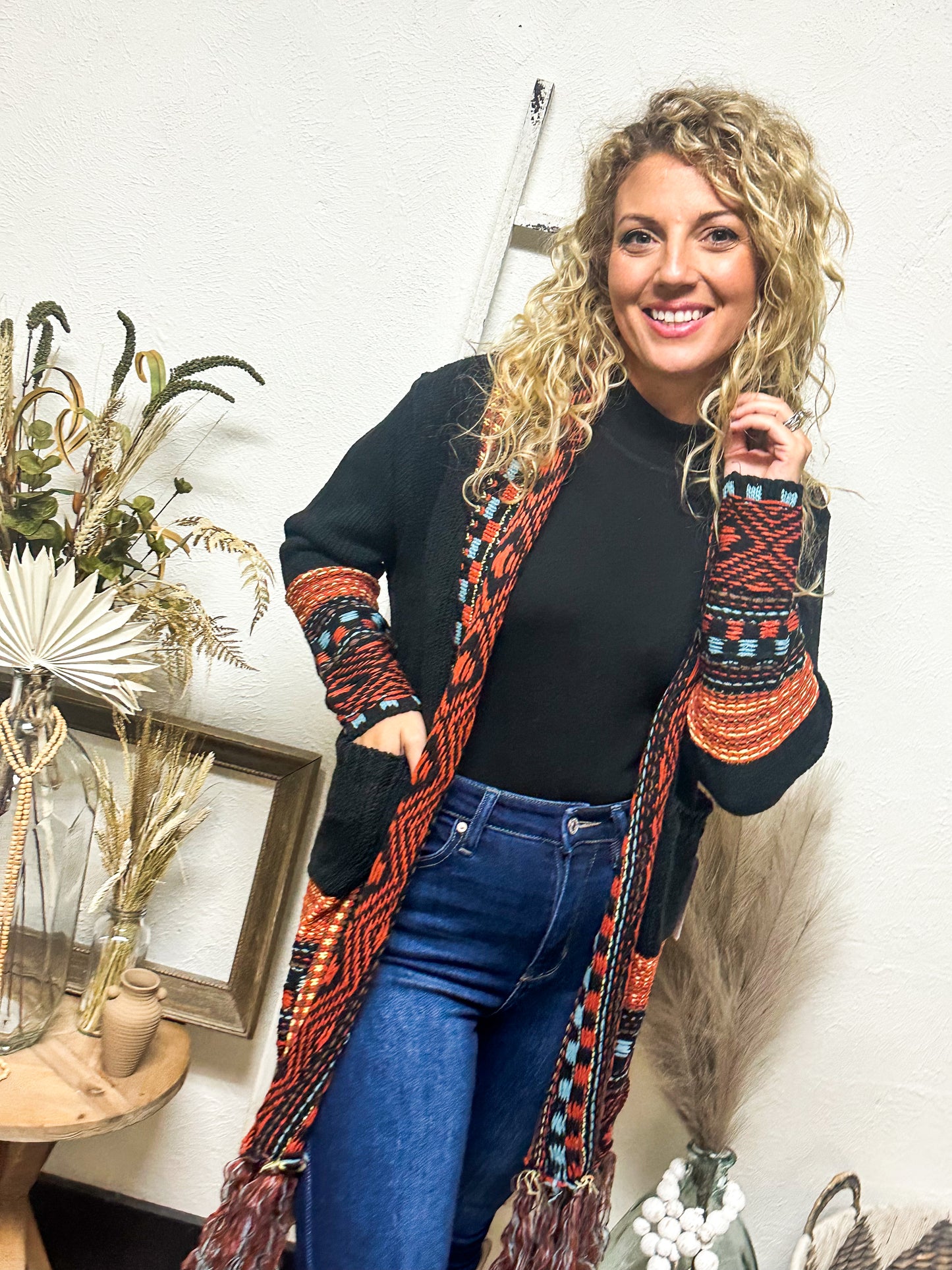Sunset Sky Cardigan, Black