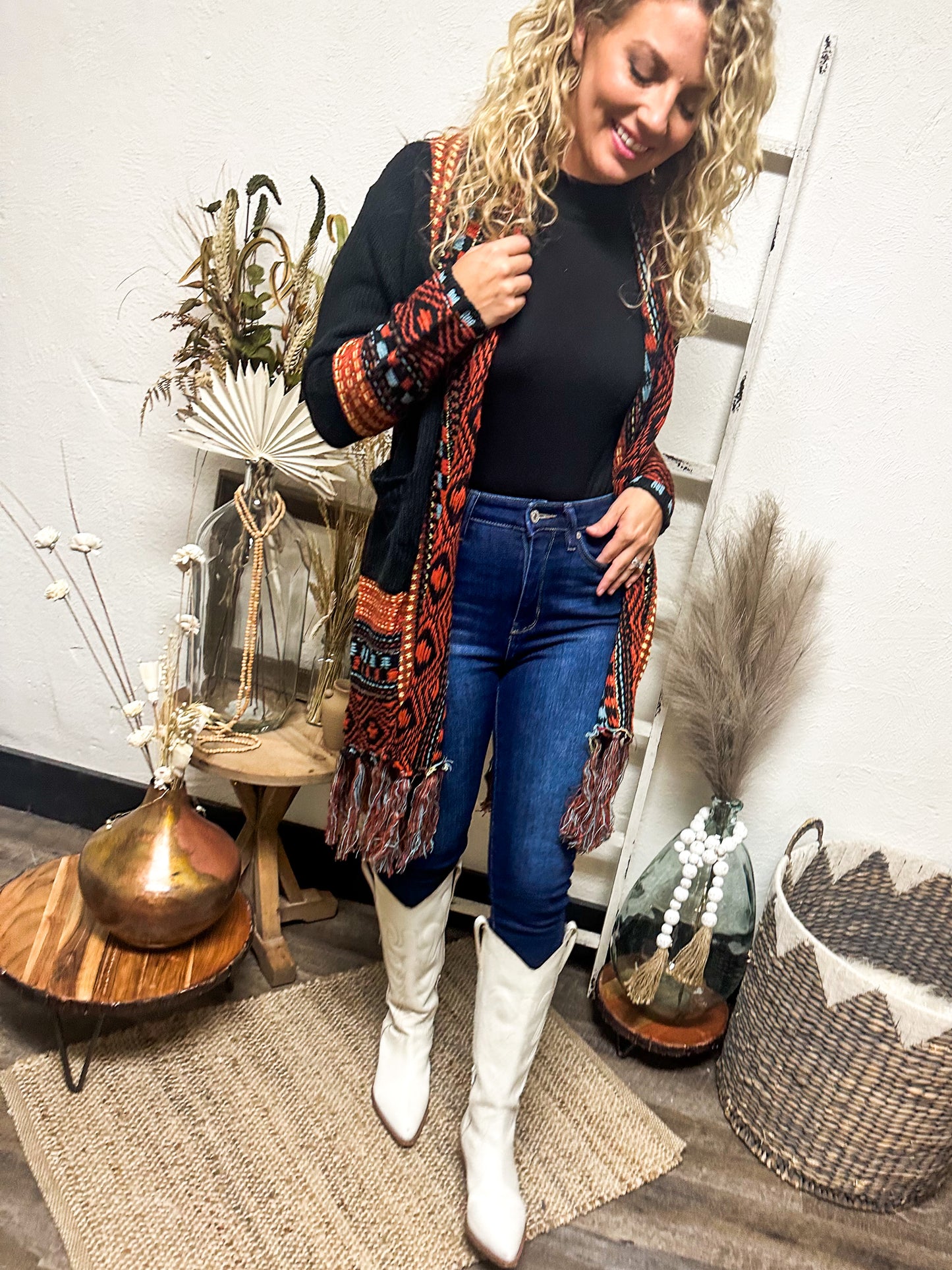 Sunset Sky Cardigan, Black