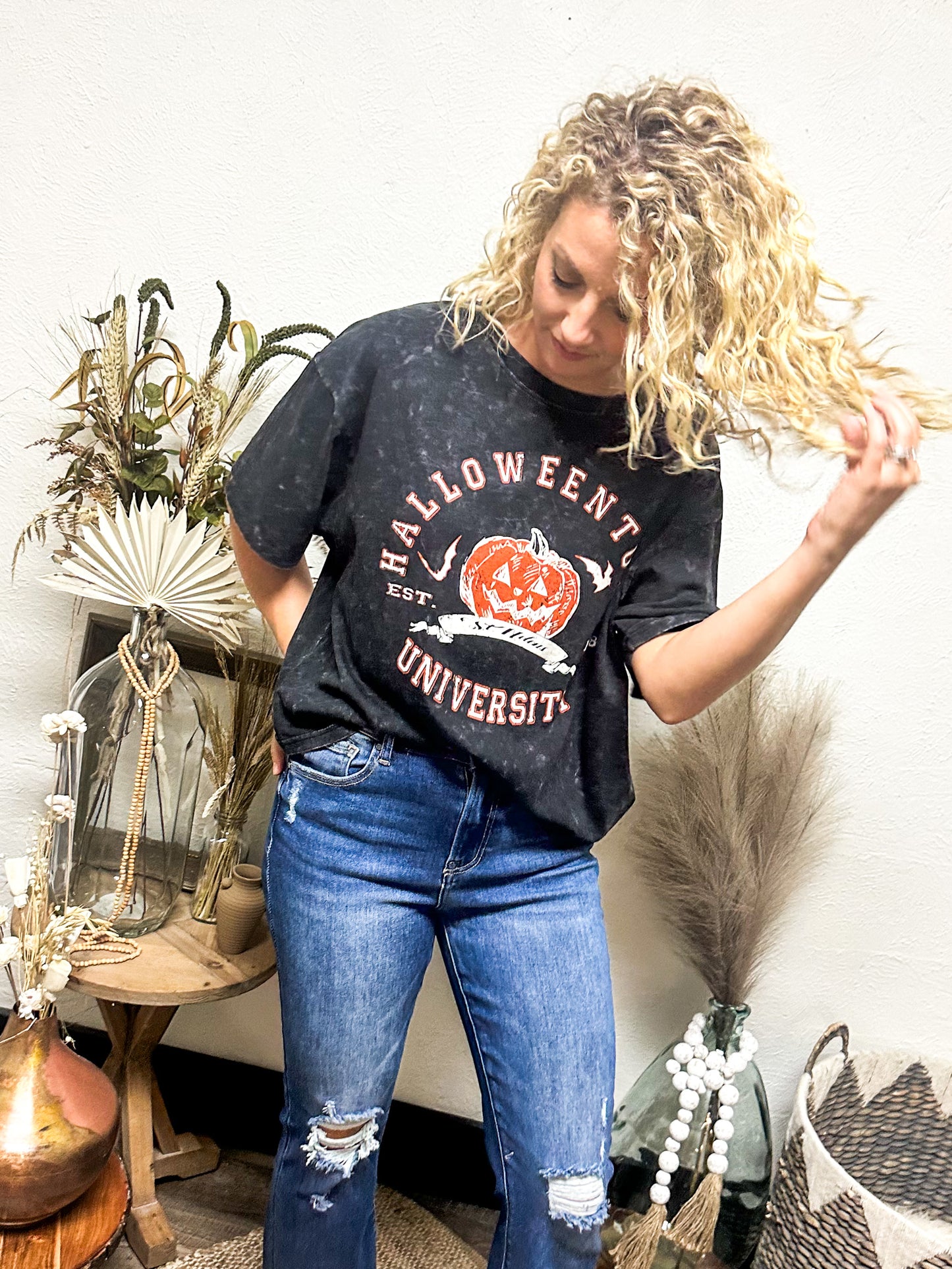 In Halloween Town Graphic Tee, Black