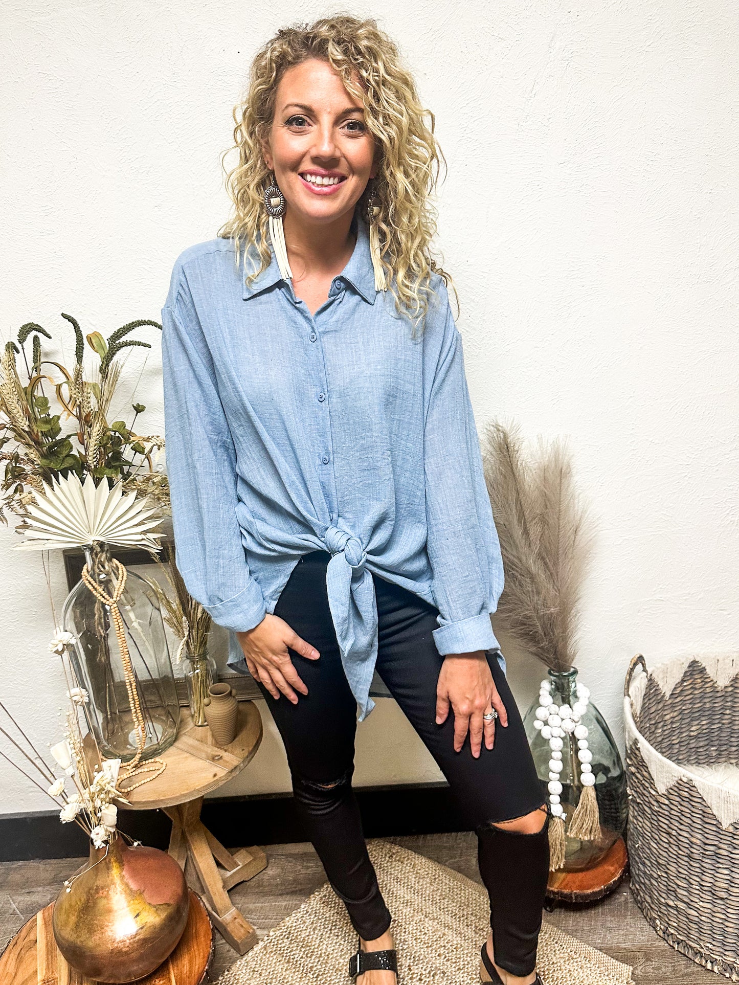 Carefree Days Top, Blue