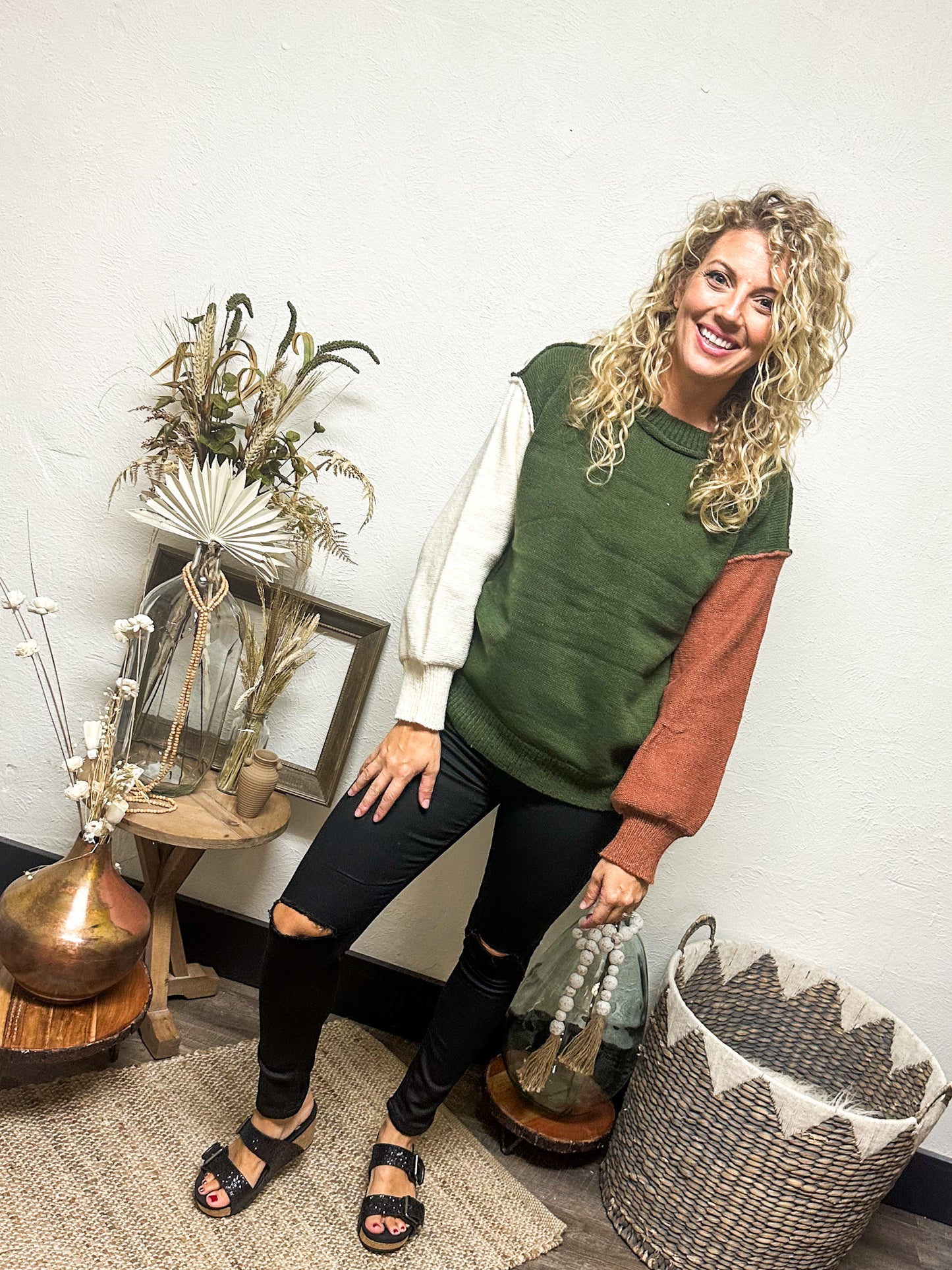 Live Boldly Sweater, Olive