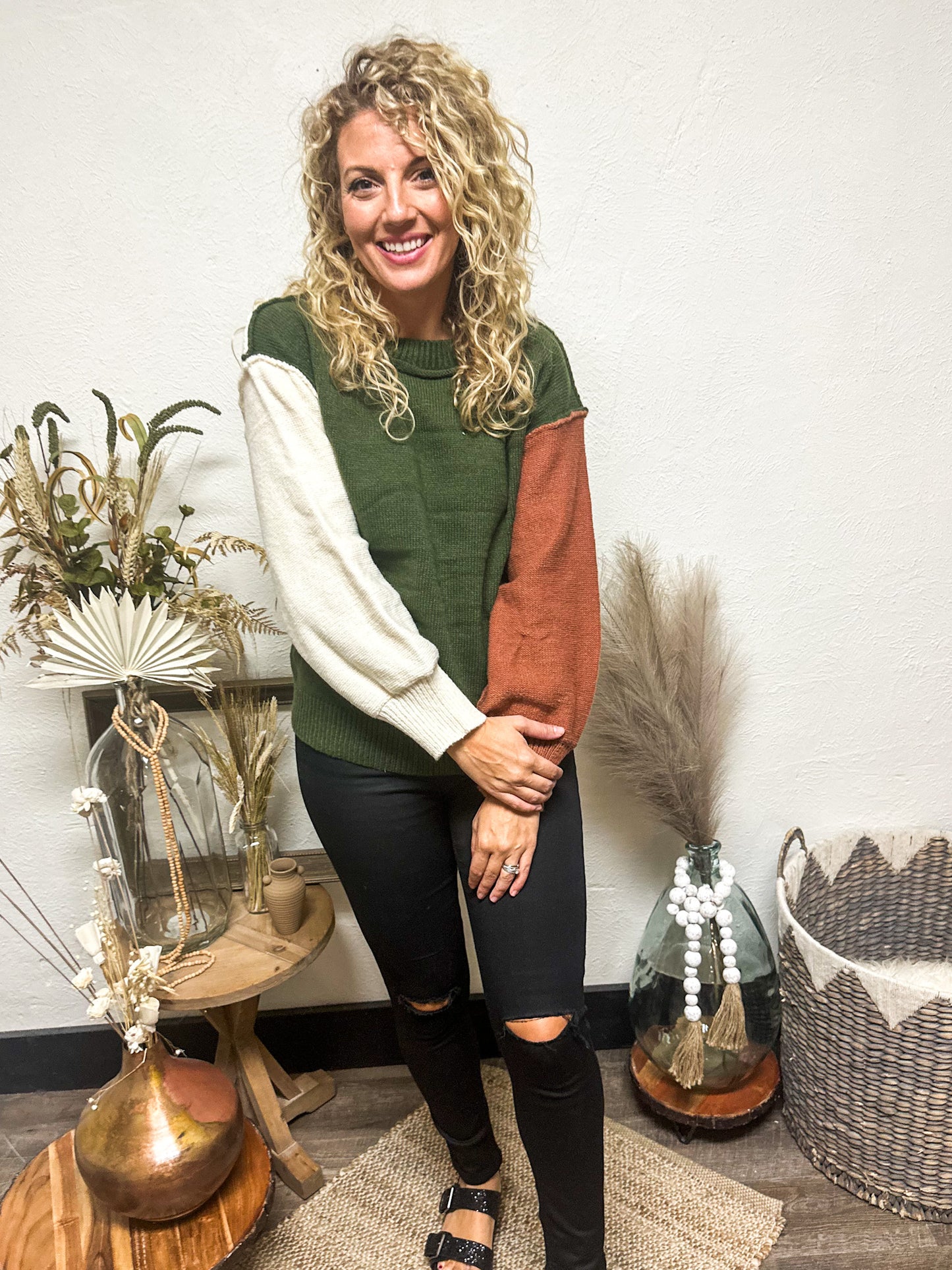 Live Boldly Sweater, Olive
