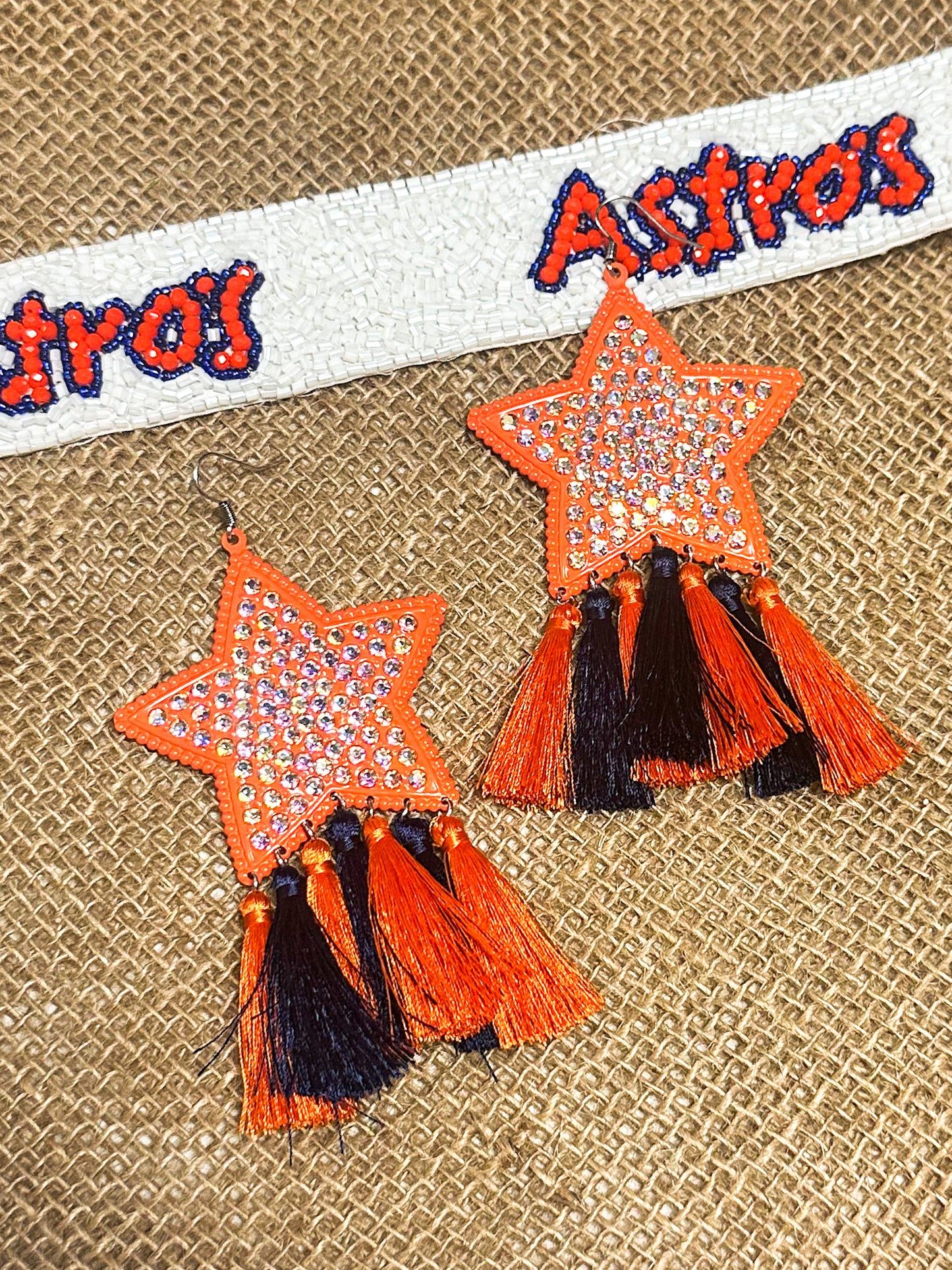 In Orbit Fringe Earrings, Orange