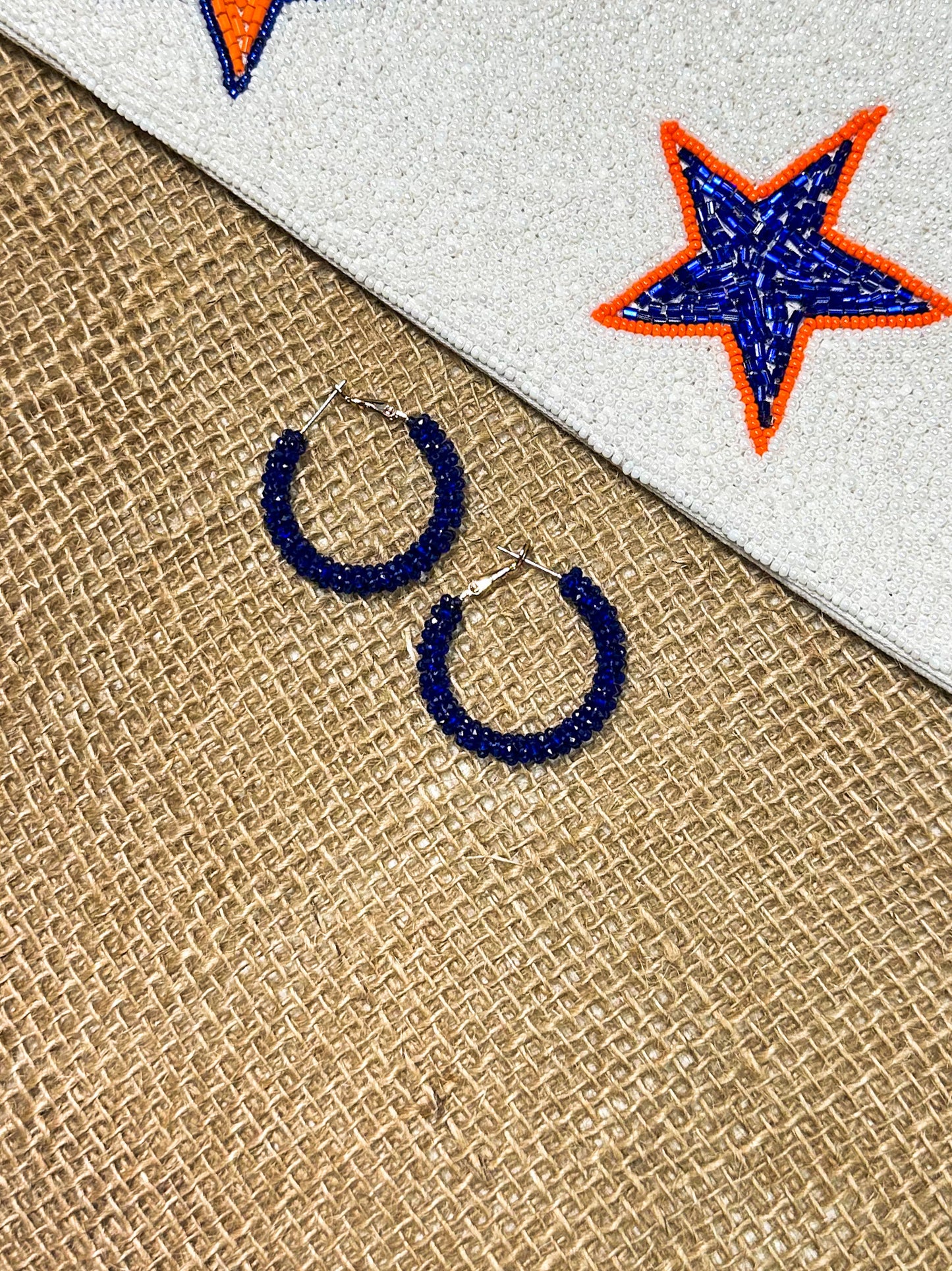 Crystal Hoops, Blue