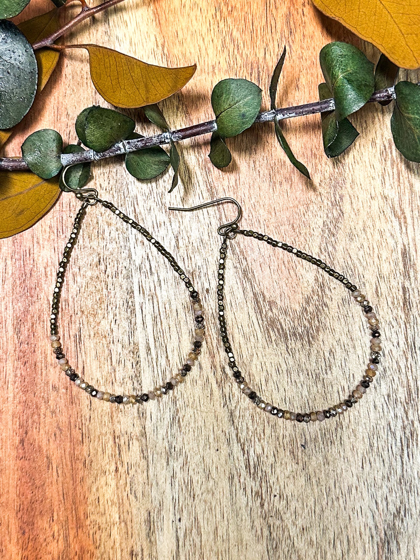 The Melinda Beaded Hoop, Bronze
